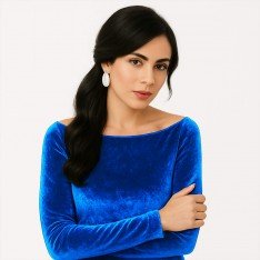 Velours Stretch Stof Kobalt Velours Stretch Stof Kobalt