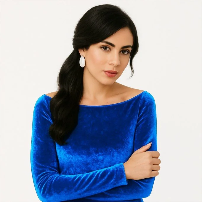 Tissu Velours Élastique Cobalt - (Tissus De Mode)