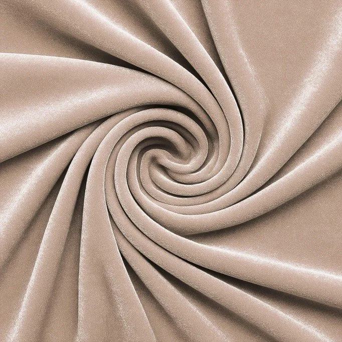 Fløjl Stretch Stof Mørk Beige - (Fashion Stoffer)