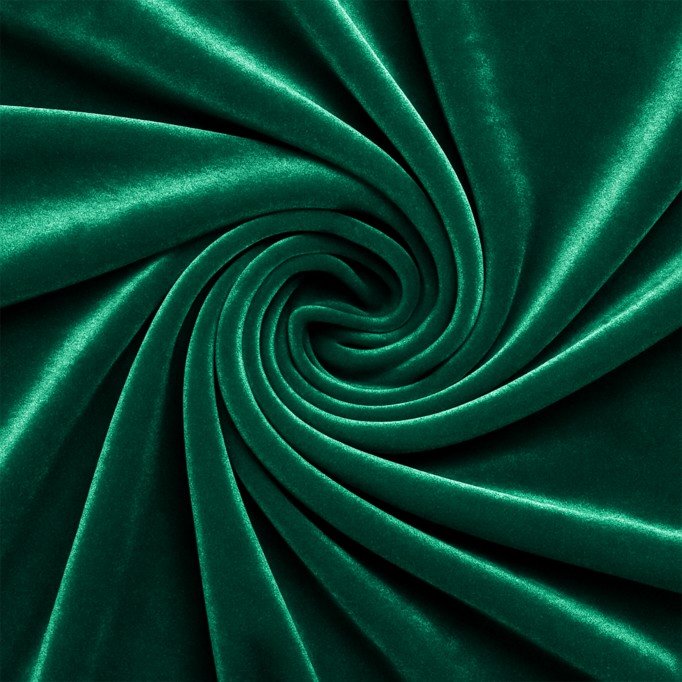Velours Stretch Stof Donker Groen - (Mode Stoffen)