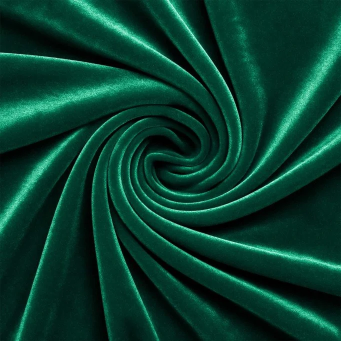 Tessuto Velluto Stretch Verde Scuro - (Tessuti Moda)