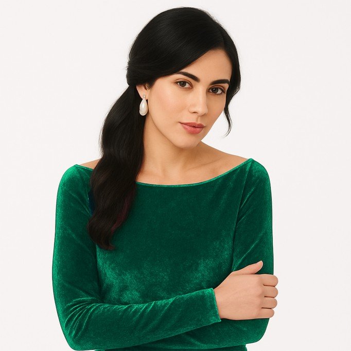 Velours Stretch Stof Donker Groen - (Mode Stoffen)