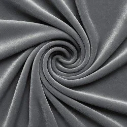 Stretch Velvet Fabric Dark Grey
