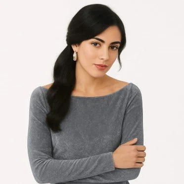 Tissu Velours Élastique Gris Foncé - (Tissus De Mode)