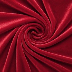 Stretch Velvet Fabric Dark Red
