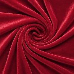 Velours Stretch Stof Donker Rood