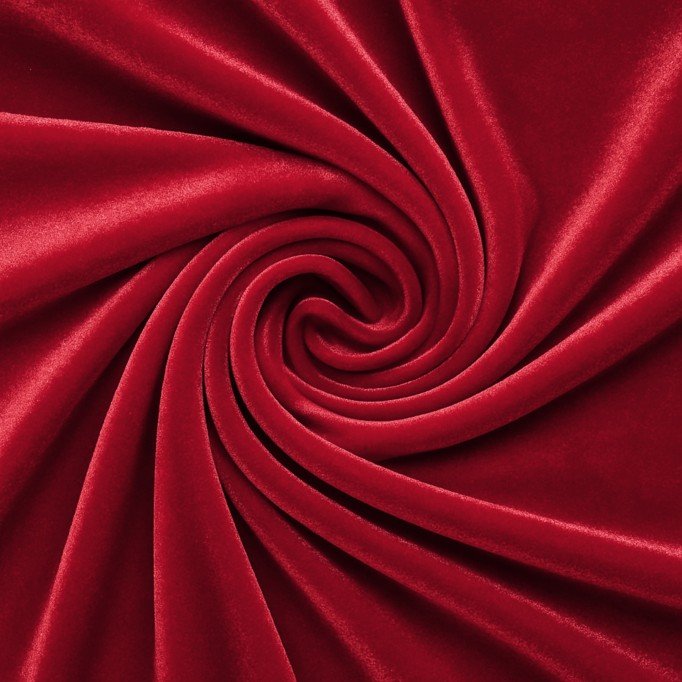 Stretch Velvet Fabric Dark Red Modne Tkaniny