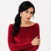 Stretch Velvet Fabric Dark Red Modne Tkaniny