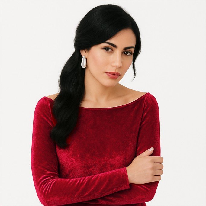 Stretch Velvet Fabric Dark Red Modne Tkaniny