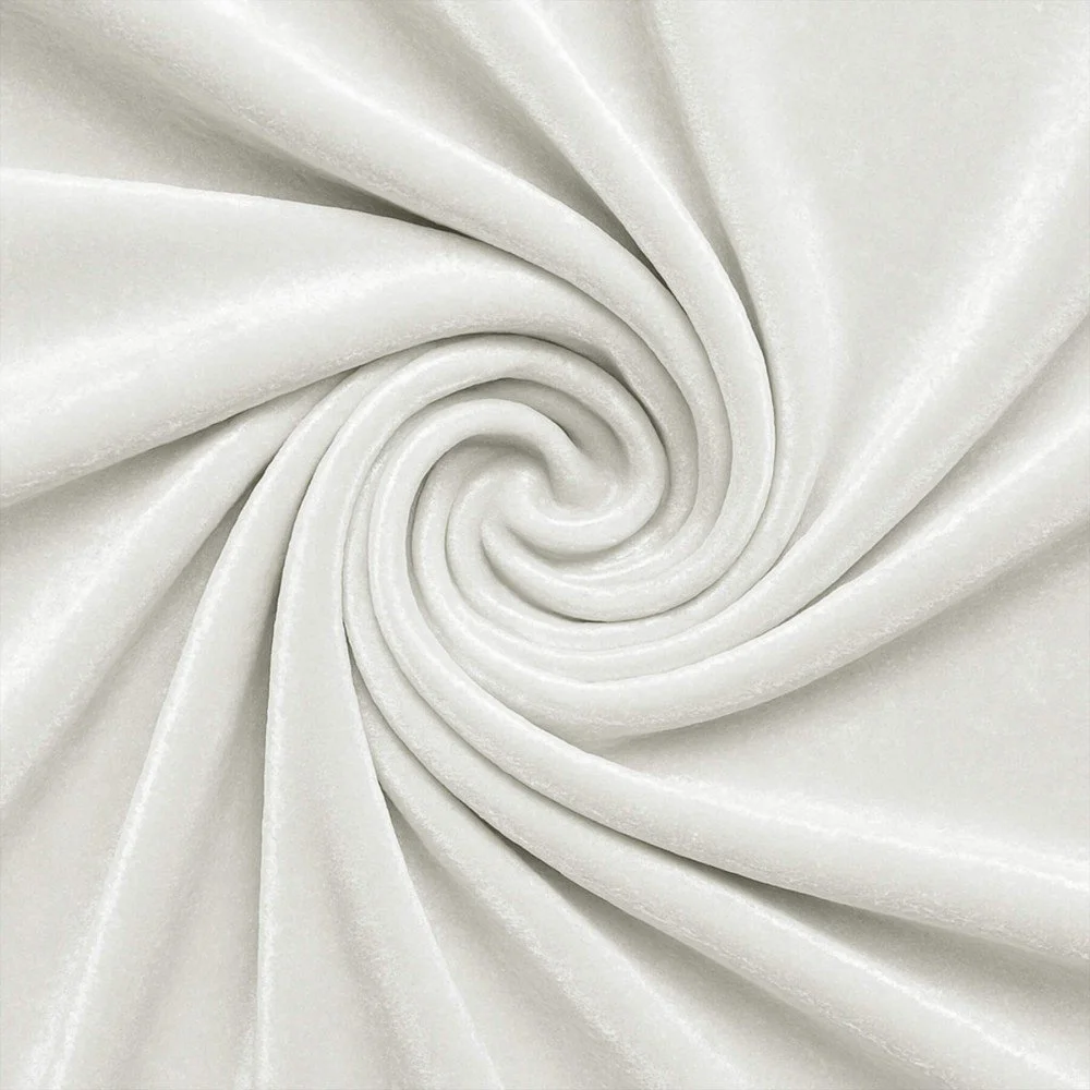 Velours Stretch Stof Ecru