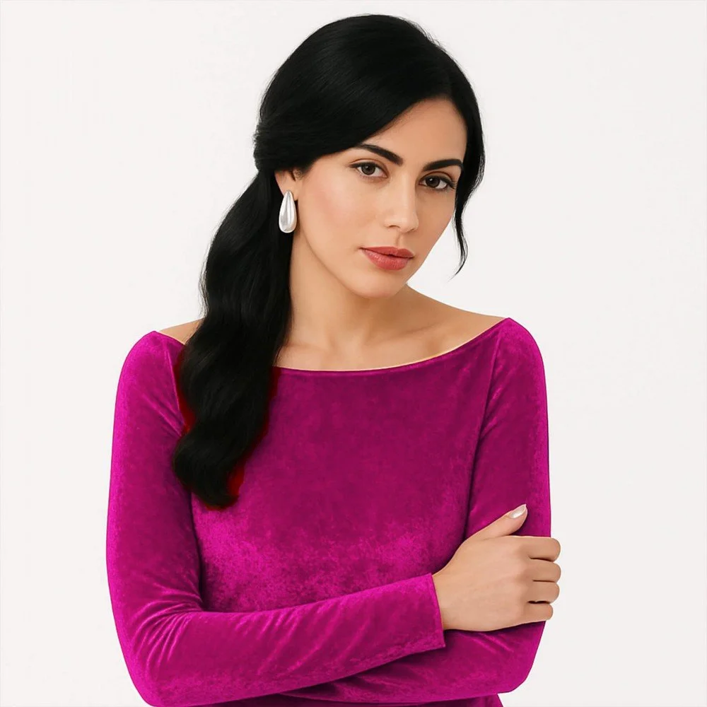 Velours Stretch Stof Fuchsia Velours Stretch Stof Fuchsia - (Mode Stoffen)