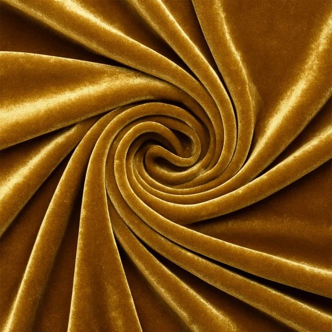 Velours Stretch Stof Goud Brons - (Modestoffen)