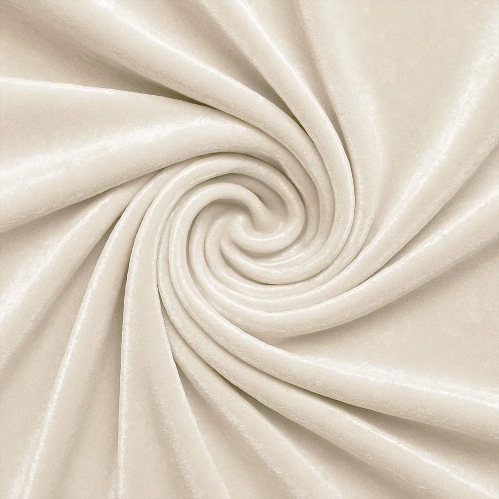 Velours Stretch Stof Creme Beige