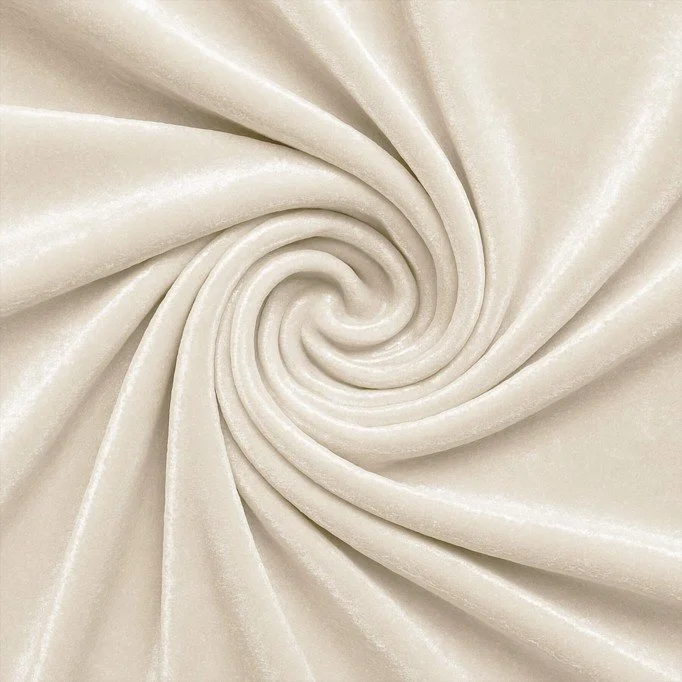Stretch Velvet Fabric Light Beige - (Fashion Fabrics)