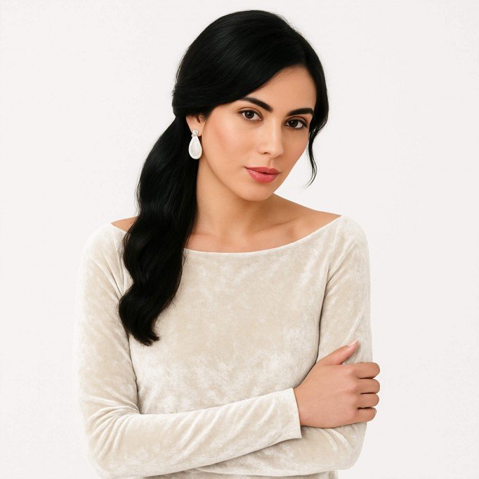 Tissu Velours Élastique Beige Clair - (Tissus De Mode)