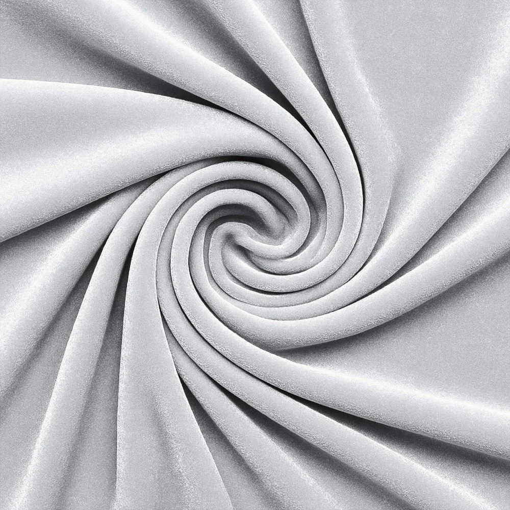 Velours Stretch Stof Licht Grijs