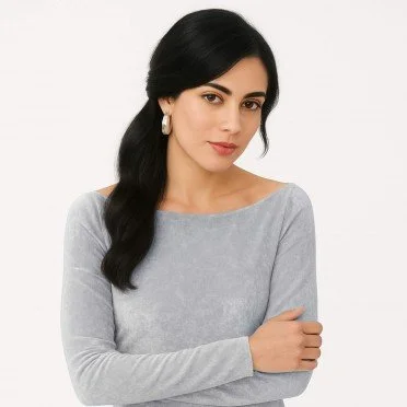 Fløjl Stretch Stof Lysegrå - (Fashion Stoffer)