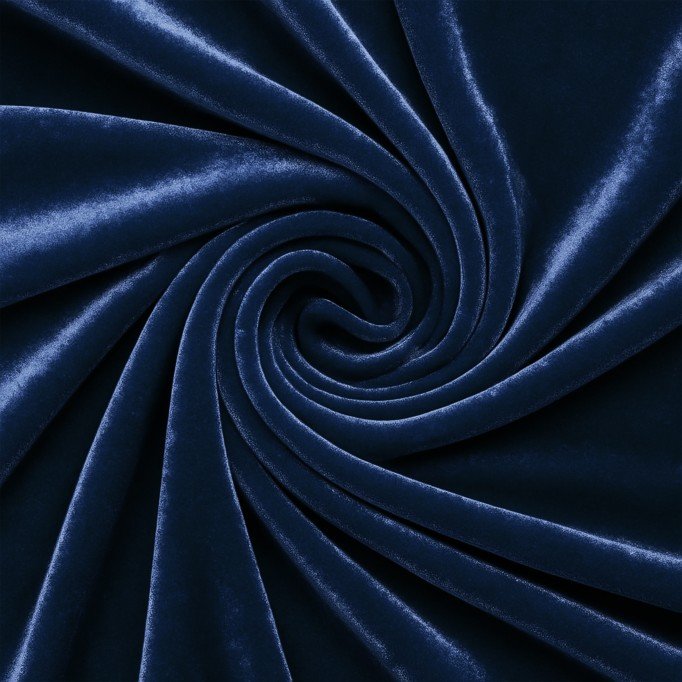 Stretch Velvet Fabric Navy - (Fashion Fabrics)