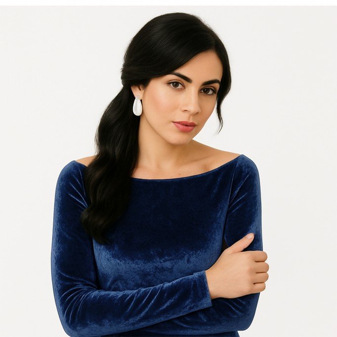 Stretch Velvet Fabric Navy - (Fashion Fabrics)