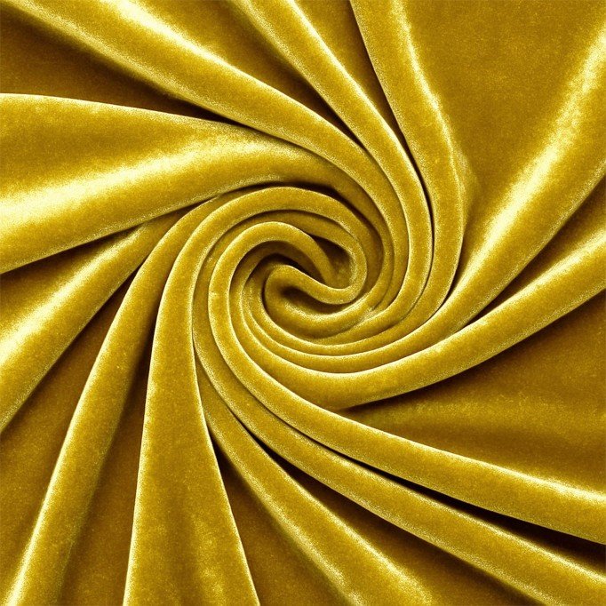 Stretch Velvet Fabric Ocher  - (Stretch Velvet Fabric)