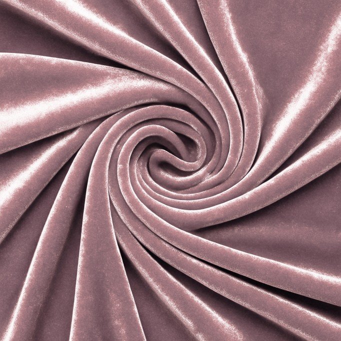 Tissu Velours Élastique Vieux Rose - (Tissus De Mode)