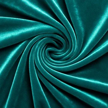 Tessuto Velluto Stretch Verde Petrolio