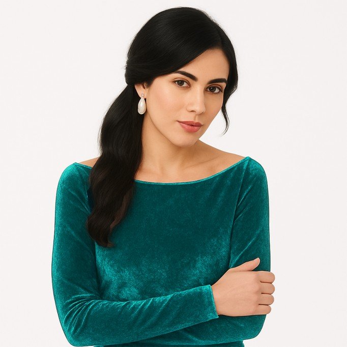 Tissu Velours Élastique Vert Essence - (Tissus De Mode)