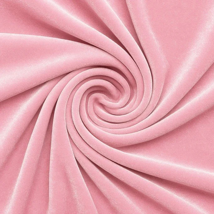 Fløjl Stretch Stof Lyserød - (Fashion Stoffer)