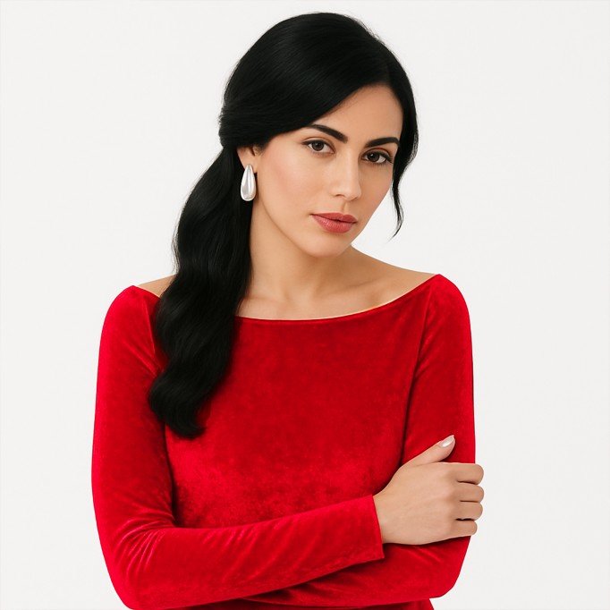 Tissu Velours Élastique Rouge  - (Tissus De Mode)