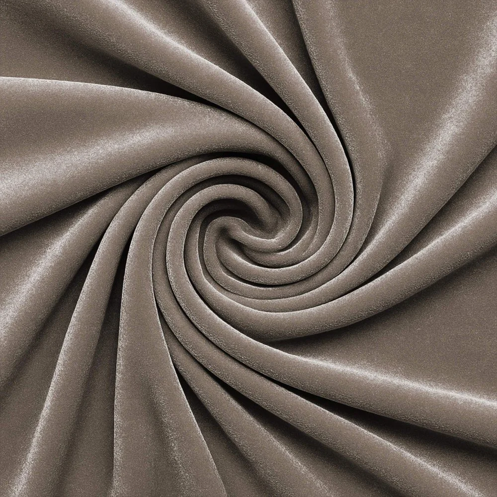 Velours Stretch Stof Taupe