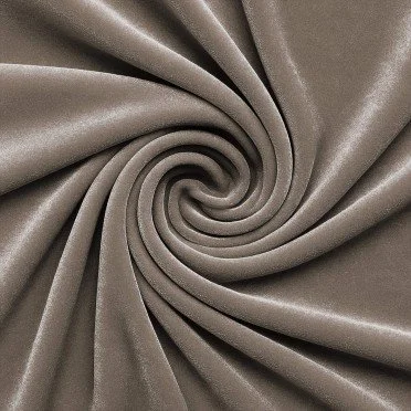 Velours Stretch Stof Taupe - (Mode Stoffen)