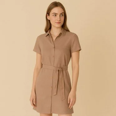 Tissu Tencel De Sergé Cacao - (Tissus De Mode)