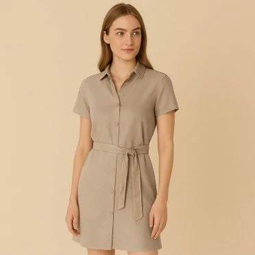 Tencel Twill Stoff Dunkel Beige - (Modestoffe)