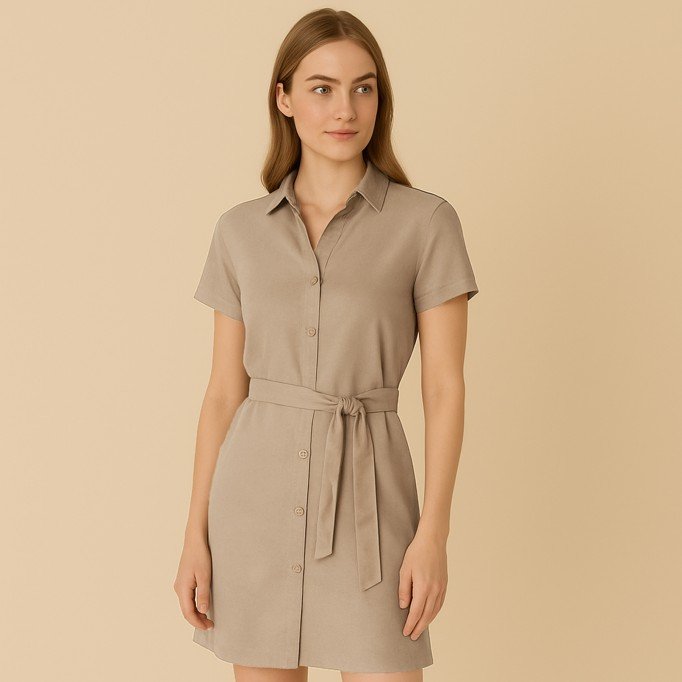 Tencel Twill Stoff Dunkel Beige - (Modestoffe)