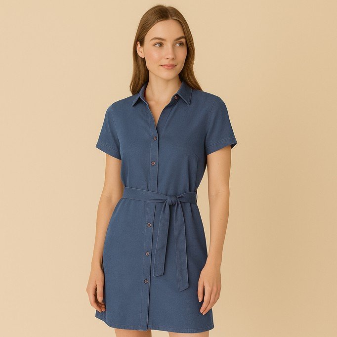 Tencel Twill Stof Donker Jeans - (Mode Stoffen)