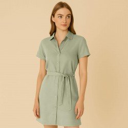 Tkanina Tencel Skośnym Zakurzona Zieleń Tkanina Tencel Skośnym Zakurzona Zieleń
