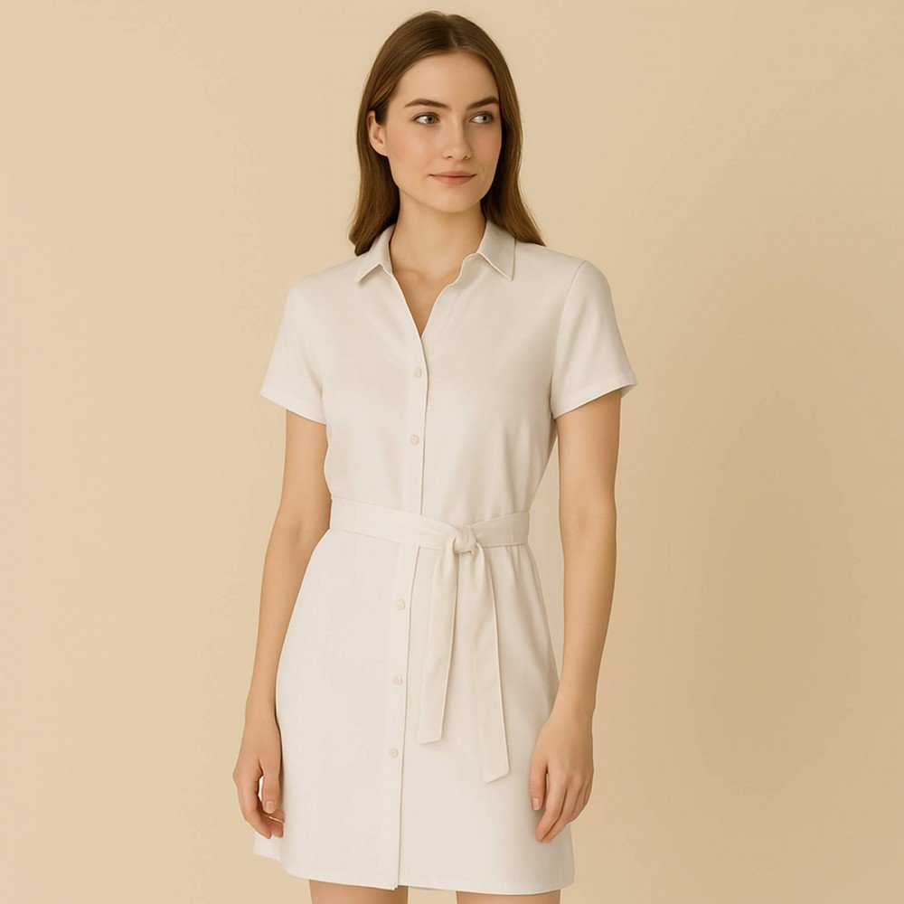 Tencel Twill Stof Råhvid - (Fashion Stoffer)