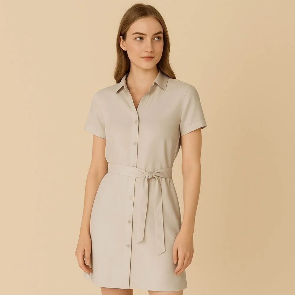 Tencel Twill Stoff Hellbeige