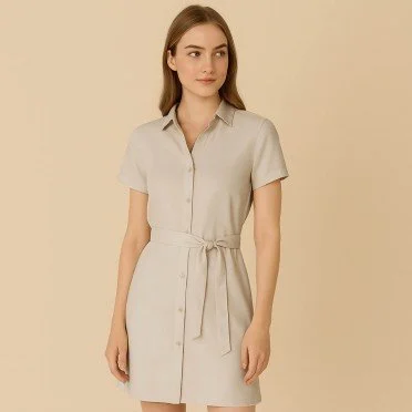 Tencel Twill Stof Lys Beige - (Fashion Stoffer)