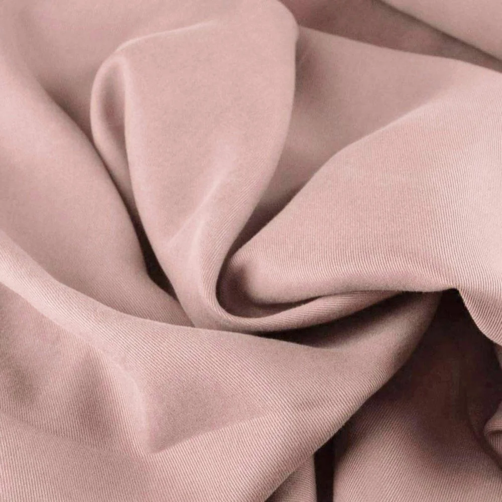 Tessuto Tencel Di Saia Nude Rosa