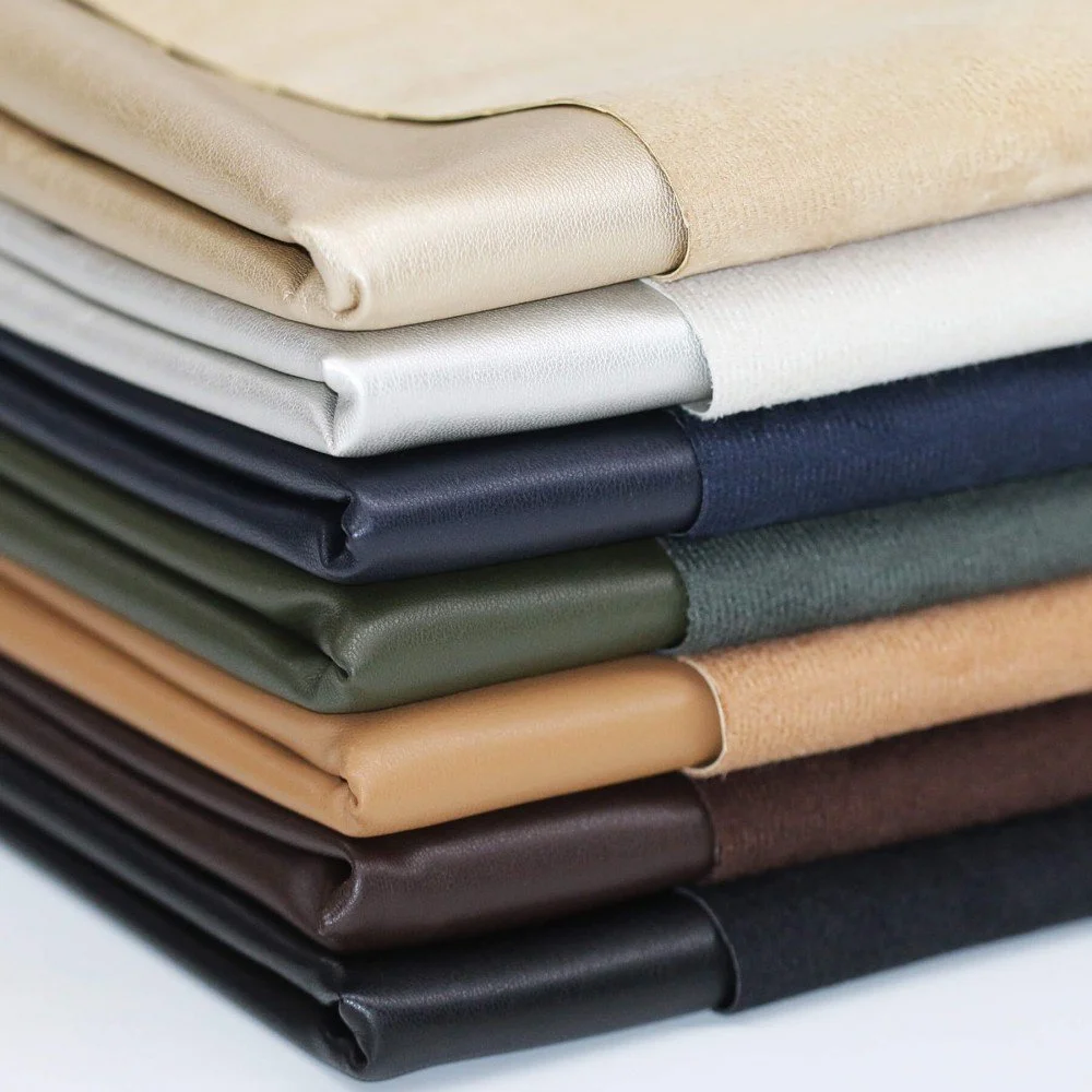 Stretch Leather Fabric (Vegan) Gold Beige Stretch Leather Fabric (Vegan) Gold Beige - (Fashion Fabrics)