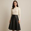 Vegan Leder Stoff Schwarz  - (Modestoffe)