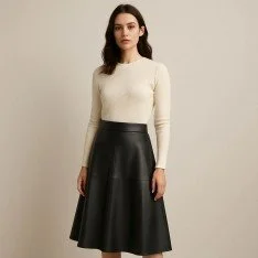 Stretch Leather Fabric (Vegan) Black Stretch Leather Fabric (Vegan) Black