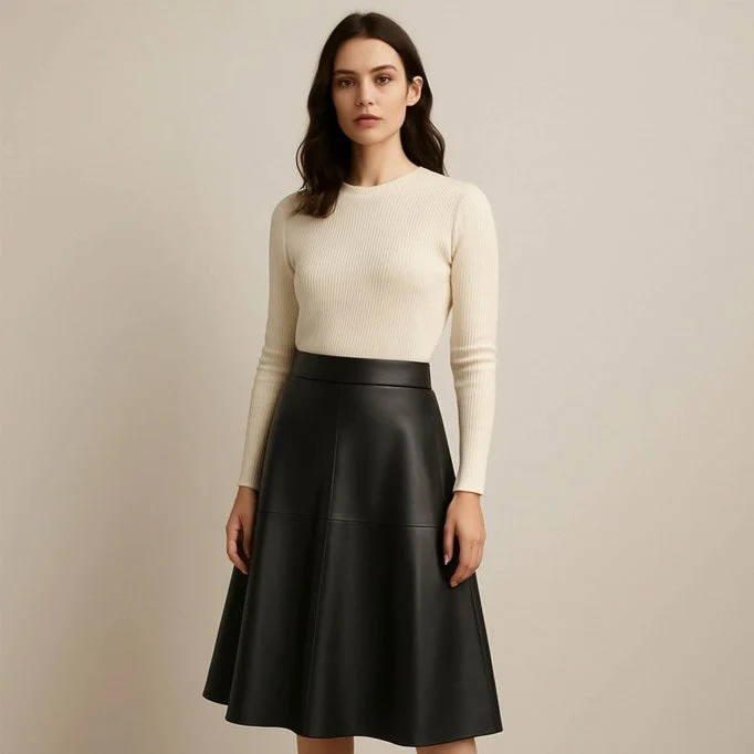 Vegansk Læder Stof Sort  - (Fashion Stoffer)
