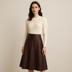 Vegan Leder Stoff Dunkel Braun
