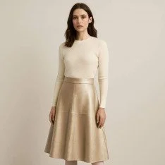 Stretch Leather Fabric (Vegan) Gold Beige Stretch Leather Fabric (Vegan) Gold Beige