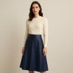 Stretch Leder Stoff (Vegan) Marine - (Modestoffe)