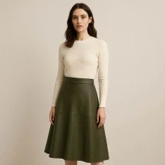 Stretch Leather Fabric (Vegan) Army Green Stretch Leather Fabric (Vegan) Army Green