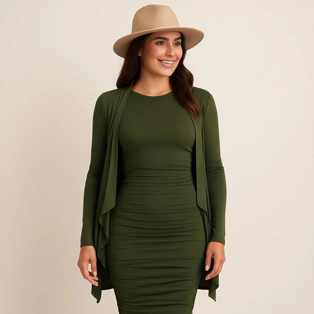 Bamboe Jersey Stof Leger Groen 