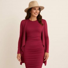 Bamboo Jersey Fabric Bordeaux